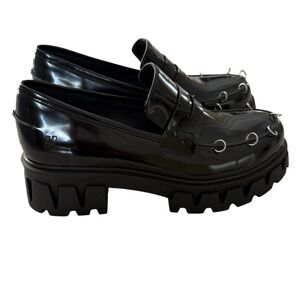 NWOB KOI Gensai Cyber Punk Patent Vegan Leather Chunky Loafer Sz 8 (US) 6 (UK)